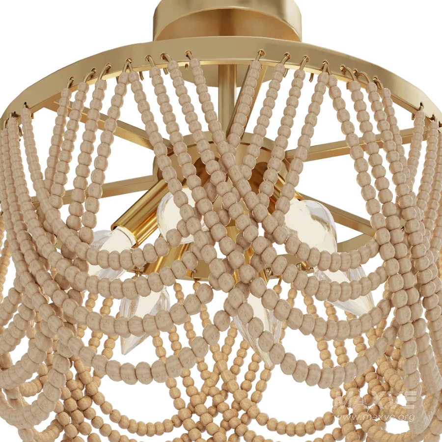 Pragati Boho Wood Beaded Light - Image 4