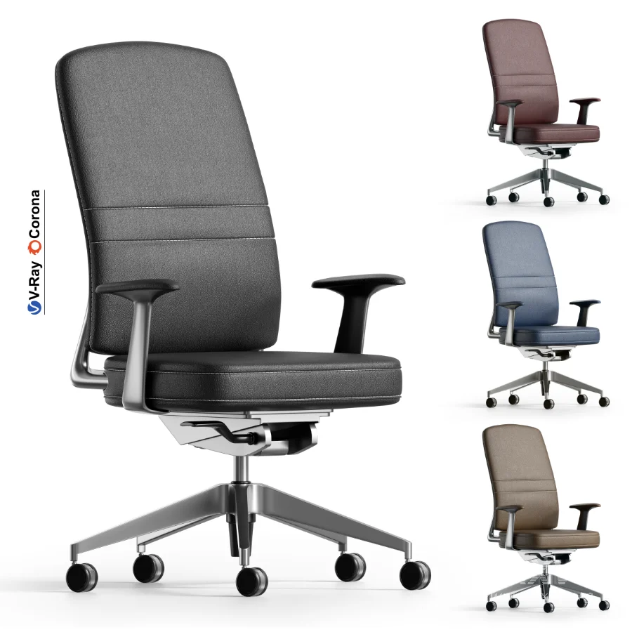LEATHER-COVERED COMPUTER CHAIR - Image 1