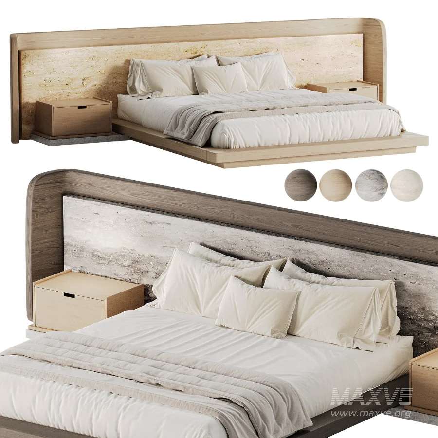 Japandi Modern Double Bed 02 - Image 5