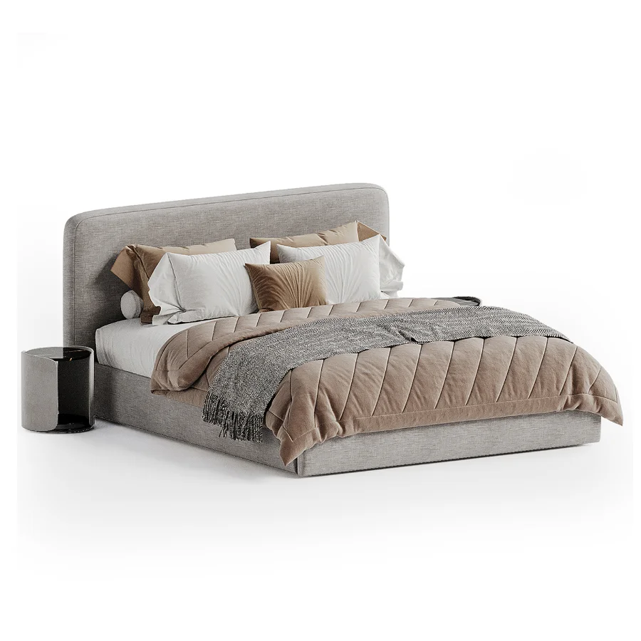 Abbyson Luxe Upholstered Bed - Image 3