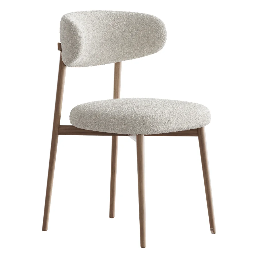 Modern Faux Leather Backrest Dining Chair with Oak Wood Legs - Image 2