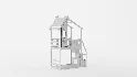 Twin Bunk Bed White, House Bed,Storage And Guard Rail - Thumbnail 11