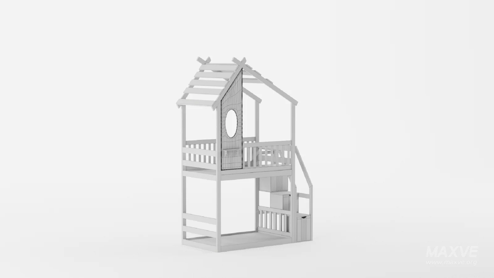 Twin Bunk Bed White, House Bed,Storage And Guard Rail - Image 11