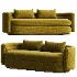 Oratino Ivory Linen 3 Seater Curved Sofa - Thumbnail 4