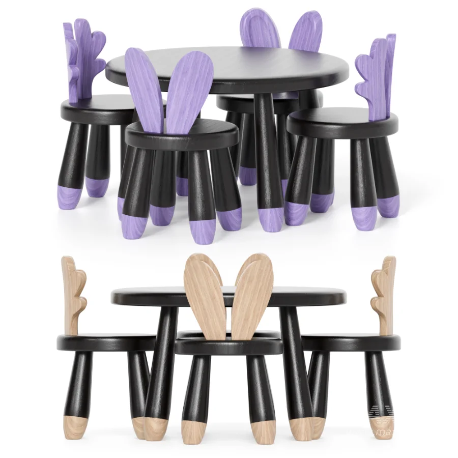WOODEN ANIMAL CHAIR & TABLE - Image 3