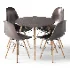 ELON Series Plastic Chair With Wood Base - Thumbnail 4
