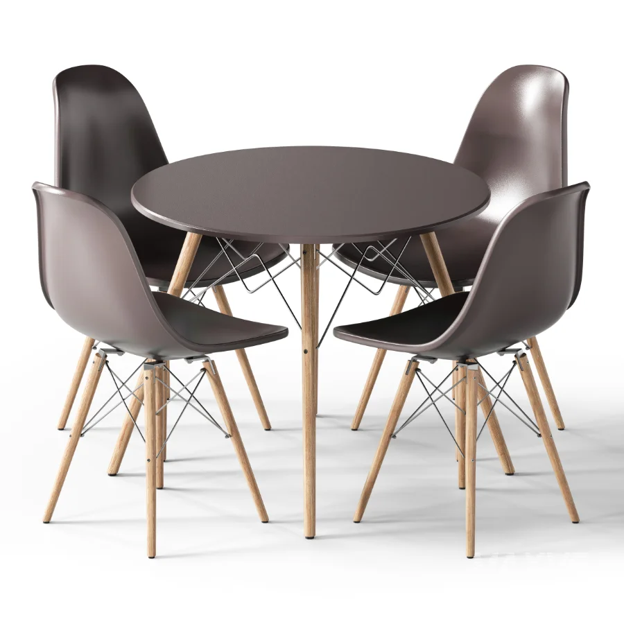 ELON Series Plastic Chair With Wood Base - Image 4