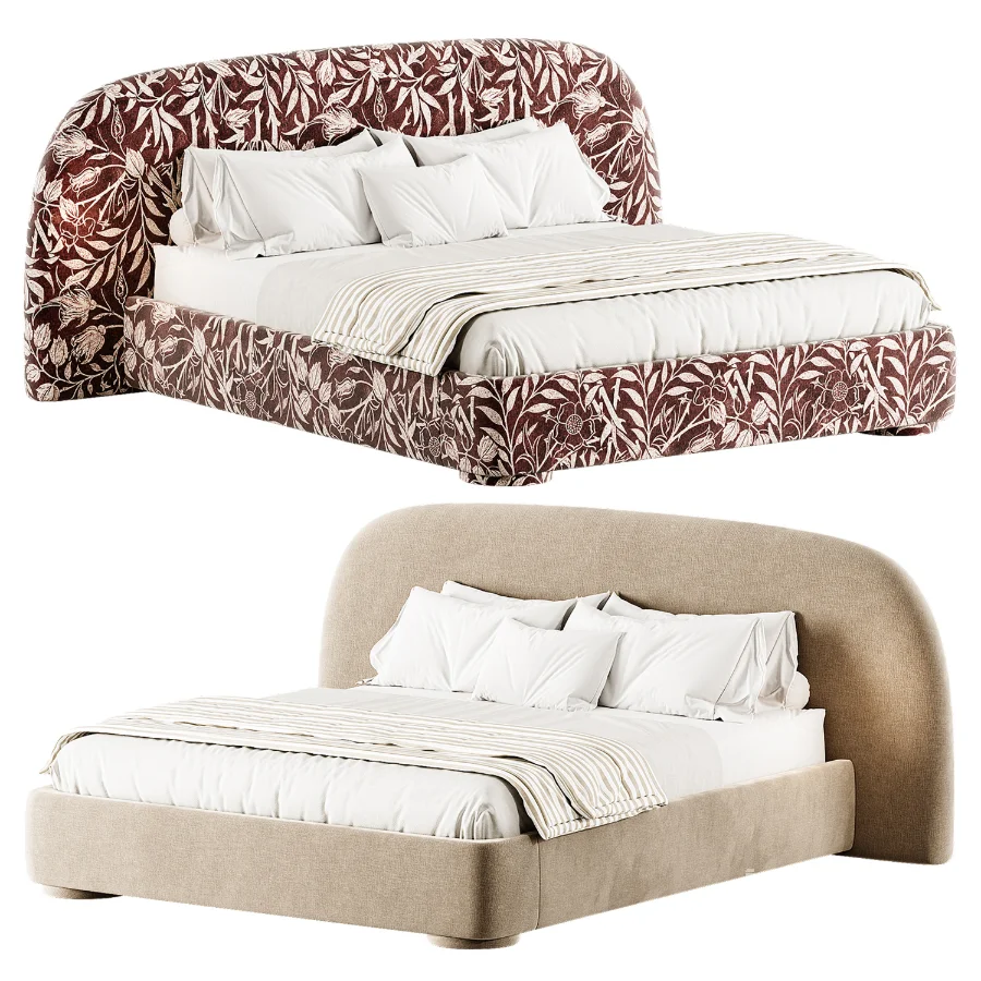 Estelle Velvet Mustard Velveteen Fabric Queen Bed - Image 4