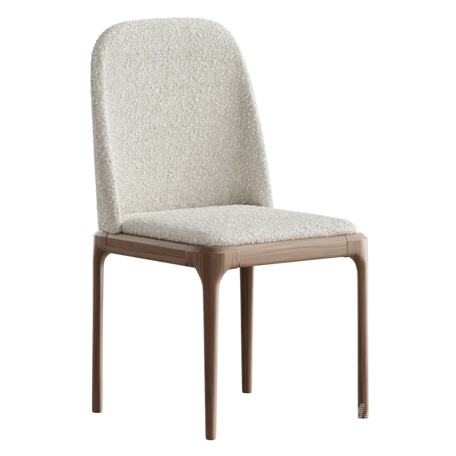 Leather Scandinavian Restaurant Side Chair - Image 4