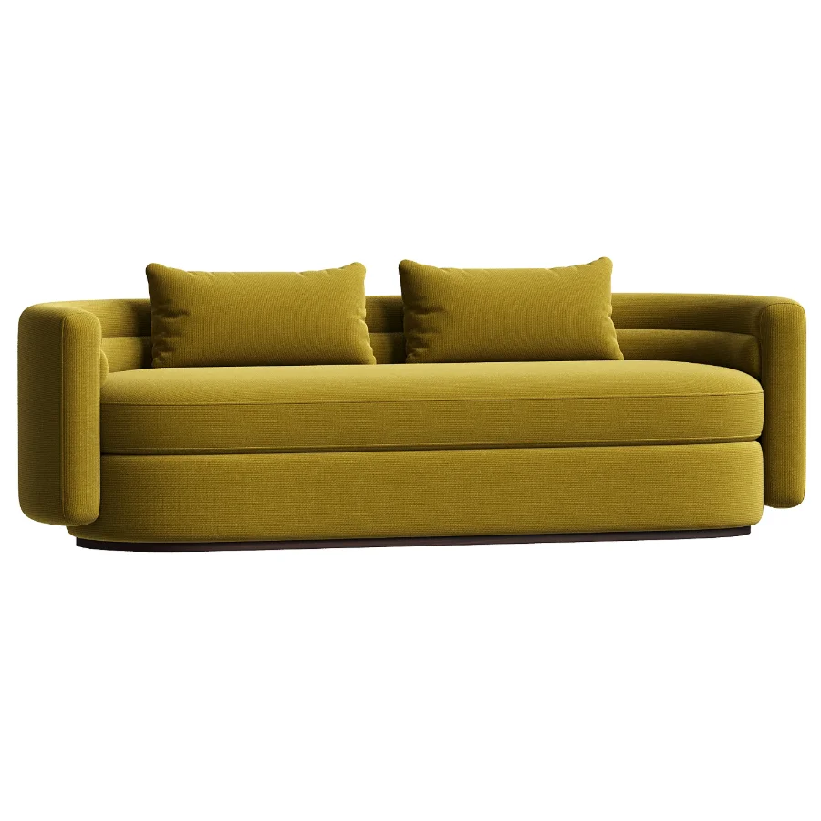 Oratino Ivory Linen 3 Seater Curved Sofa - Image 3