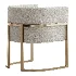 Parsons Arm Chair Leather Indoor Dining Chair with Gold Frame - Thumbnail 6