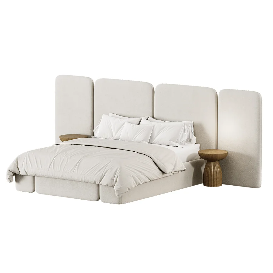 Arcadia Warm Ivory Queen Bed - Image 1