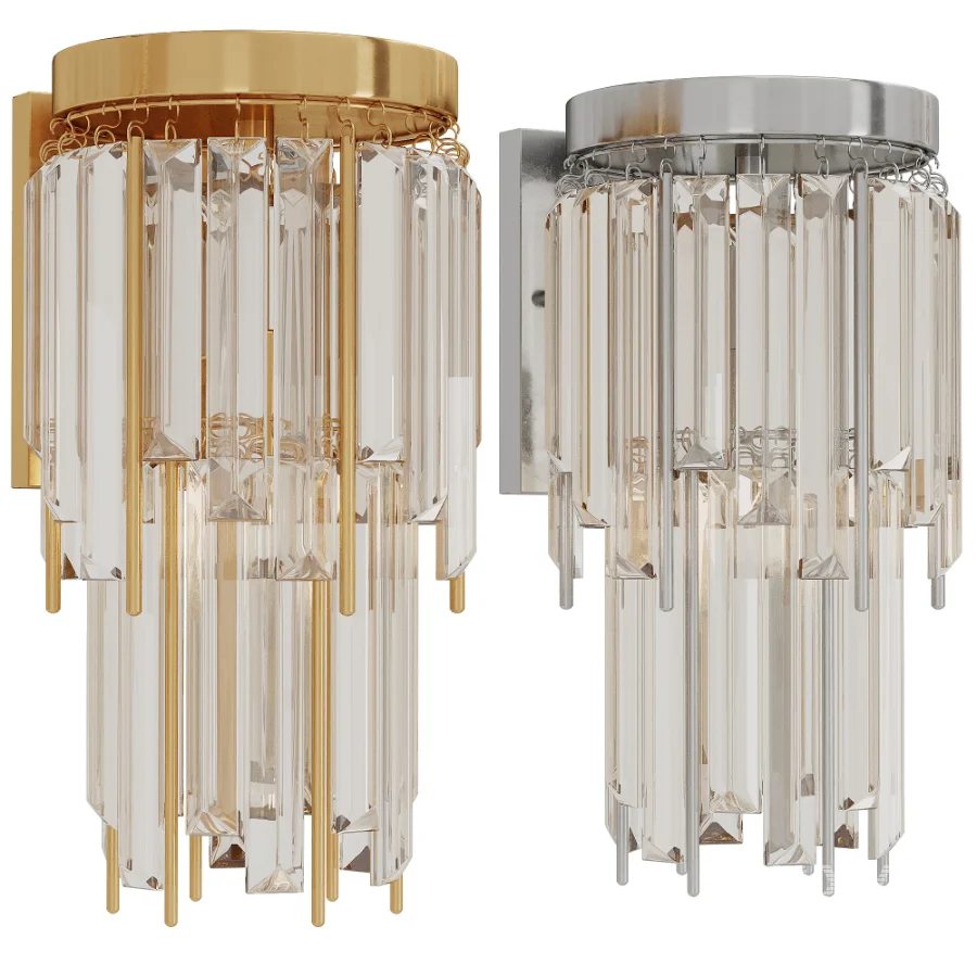 Athean Light Glam Brass Crystal Wall Sconce - Image 1