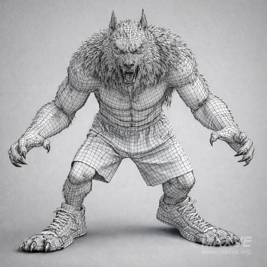 Realistic Muscular Werewolf Monster - Image 8