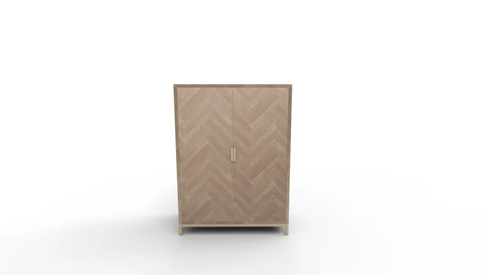 Herringbone Wood Accent Storage Cabinet With 2 Doors - Image 8