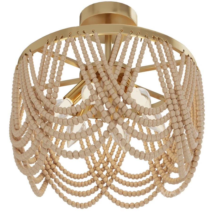 Pragati Boho Wood Beaded Light - Image 5