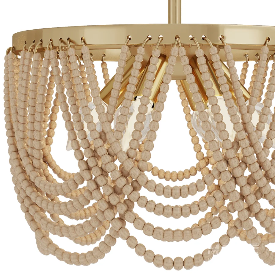 Pragati Boho Wood Beaded Light - Image 2