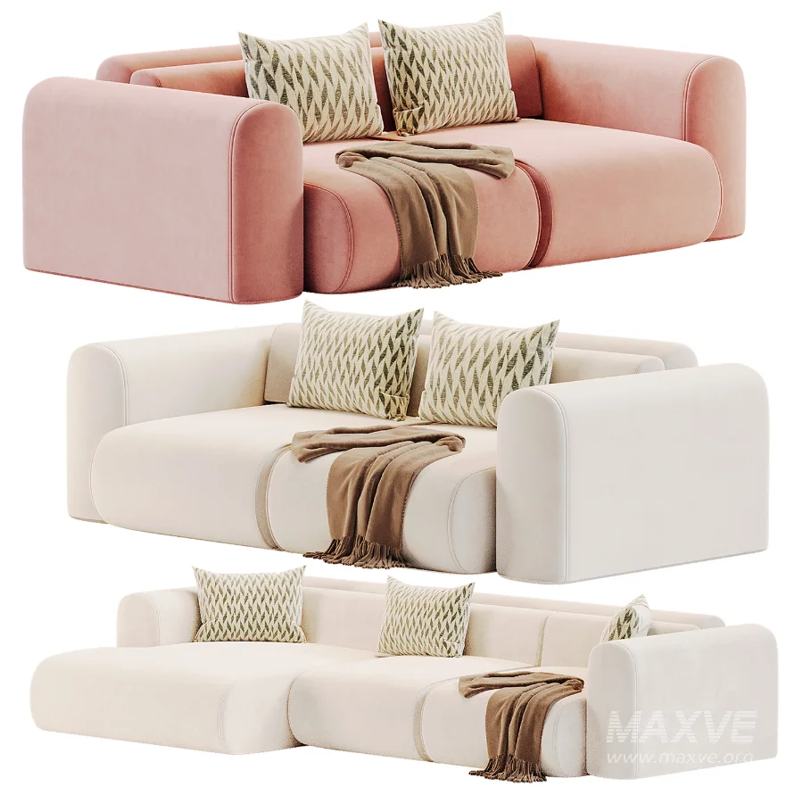 Modular sofa Mail3 Bucle Silver - Image 7