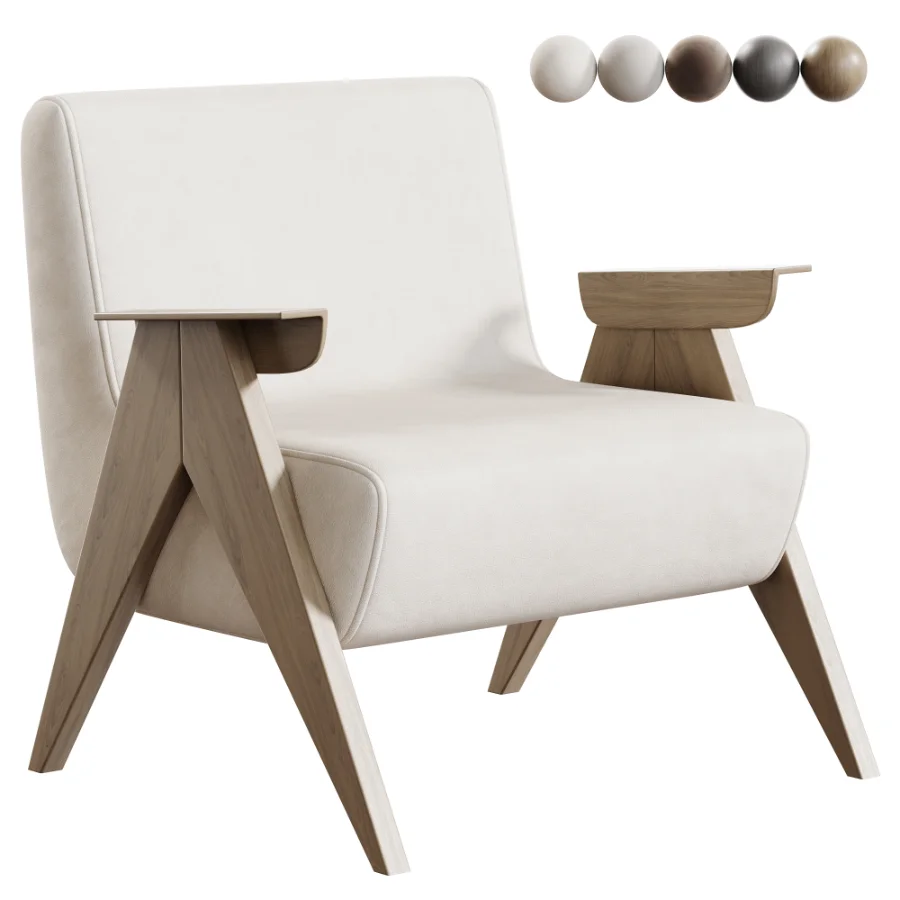 Casual White Lemon Color Emerald Green Arm Chair - Image 1