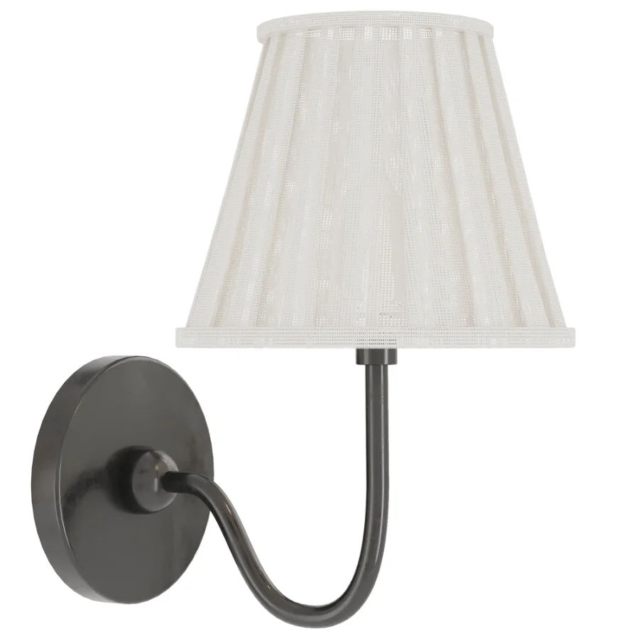 Vintage Brass Burlap Wall Lamp - Image 2
