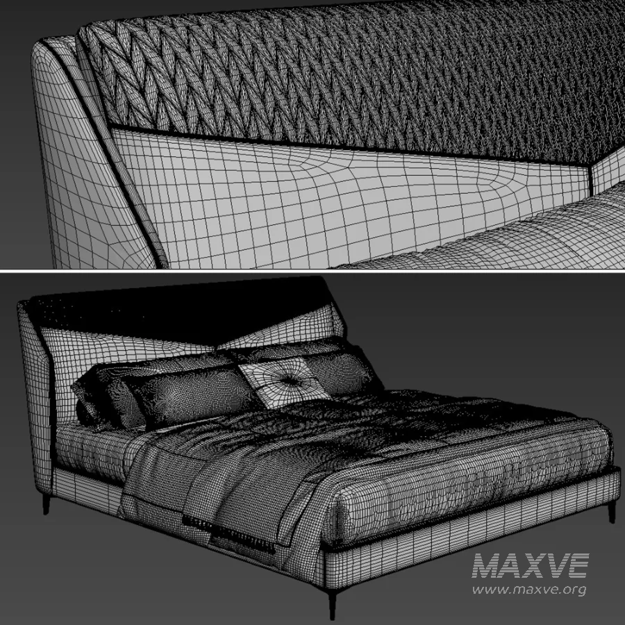 Scandinavian double bed 04 - Image 3