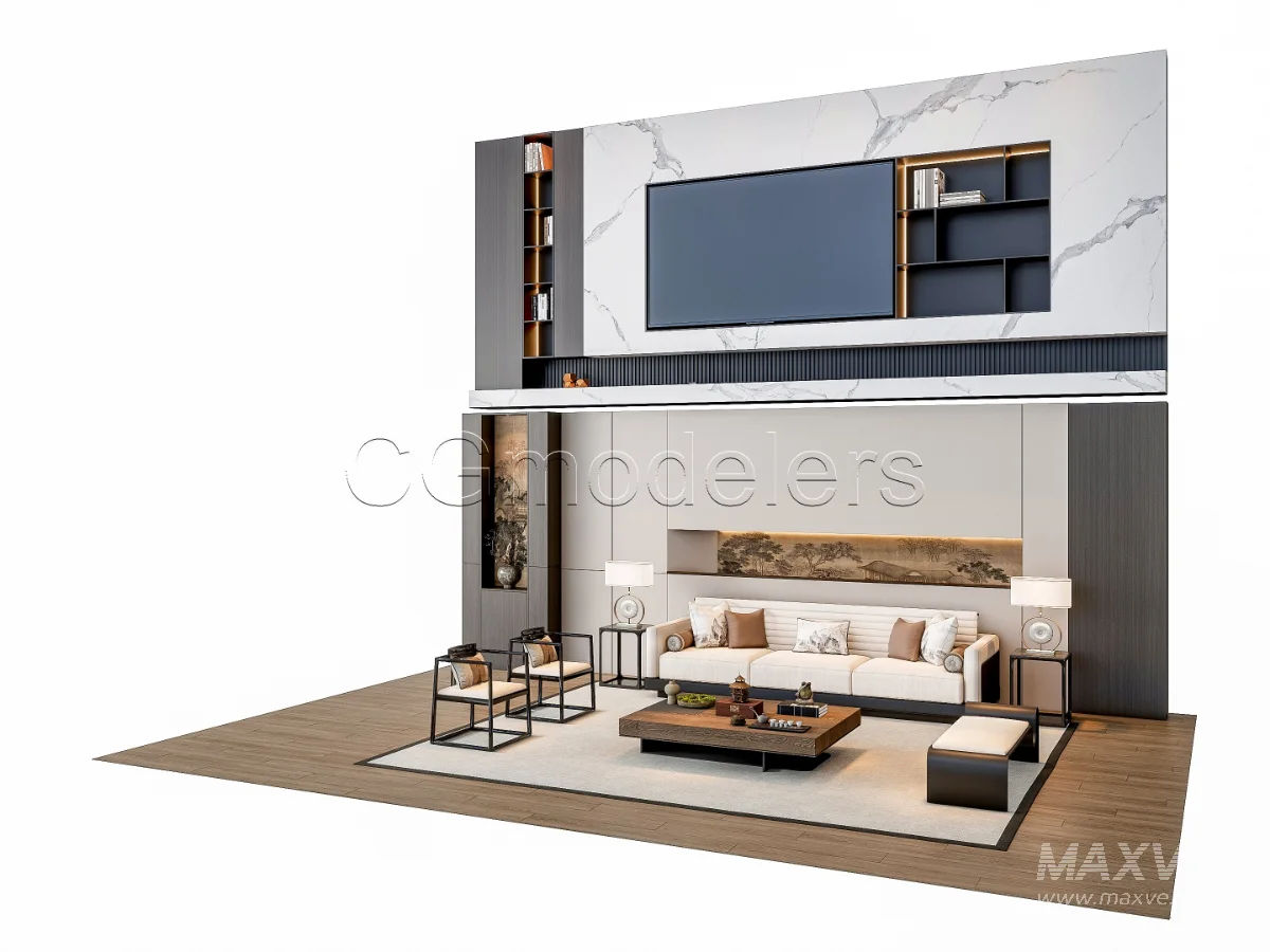 MODERN LUXURY LIVING ROOM SET 3 - Image 2