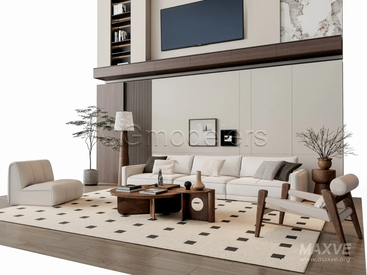 MODERN LUXURY LIVING ROOM SET 6 - Image 5