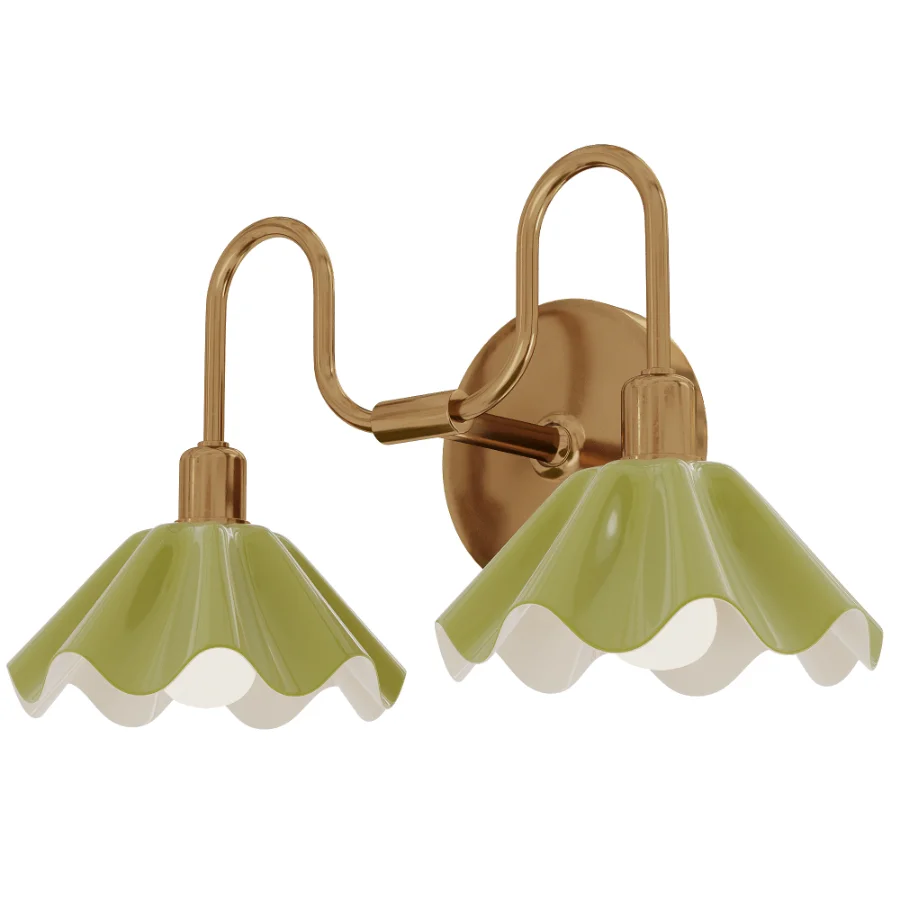 Vintage Brass Double Wall Sconce - Image 2
