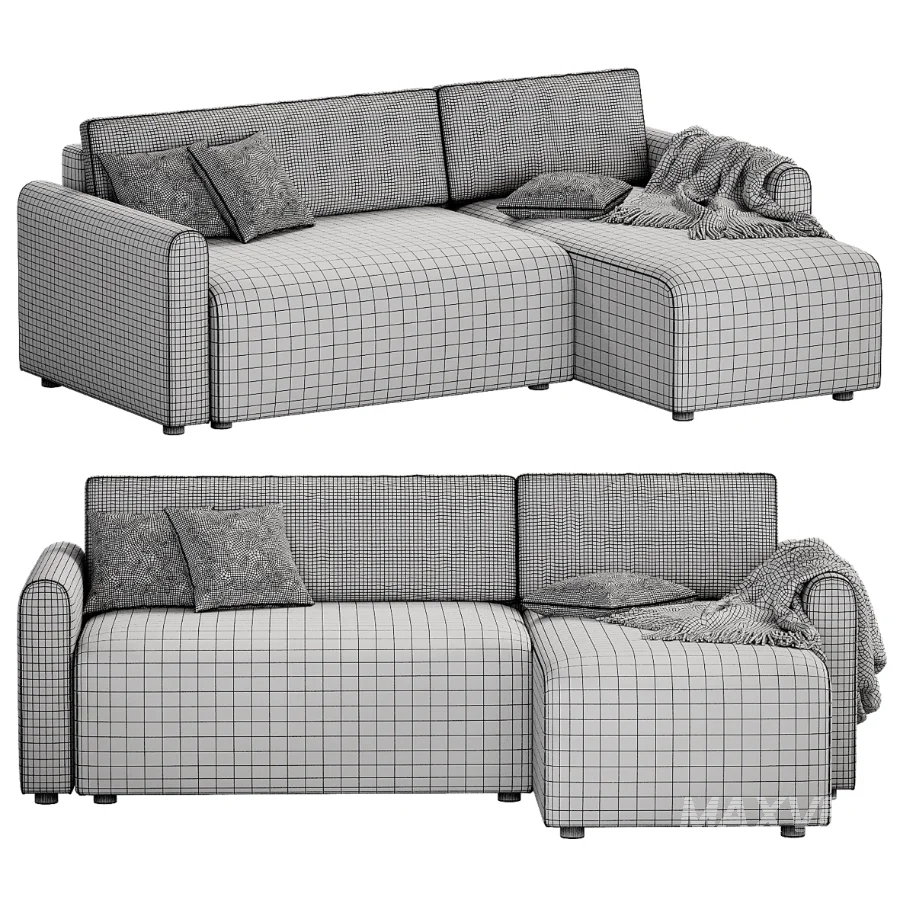 Canape d angle reversible convertible 3 places tissu avec coffre BERLIN - Image 6