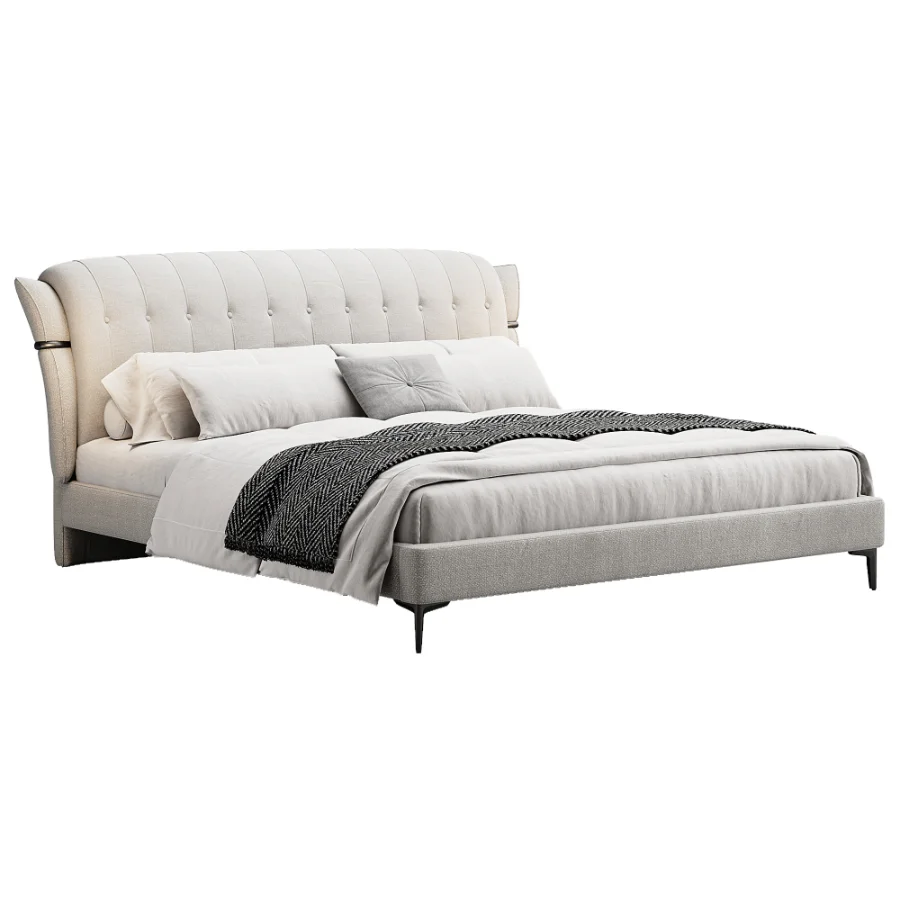 Scandinavian double bed 05 - Image 1