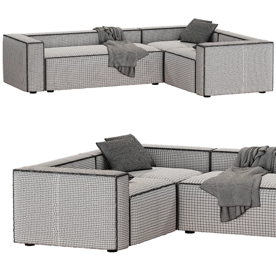 sofa rinconero blok 4 plazas pana verde - Image 6