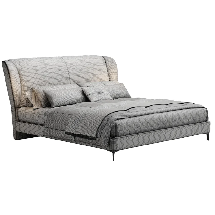 Scandinavian double bed 06 - Image 2