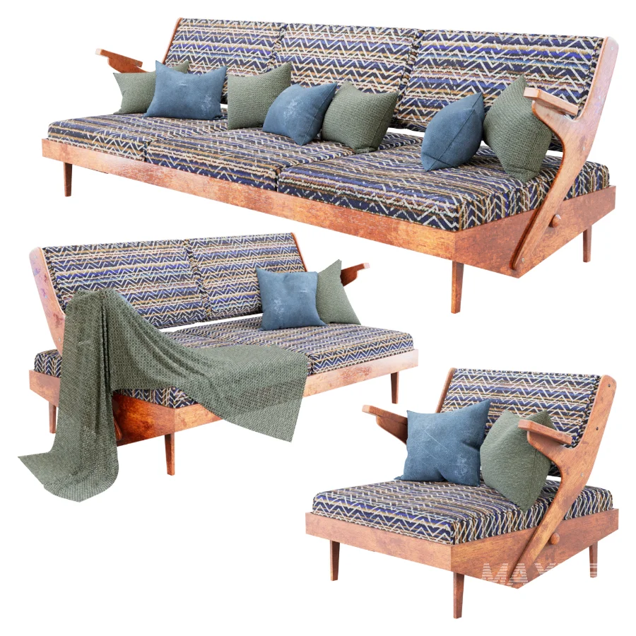 Mid Century ZigZag Lounge Set - Image 2