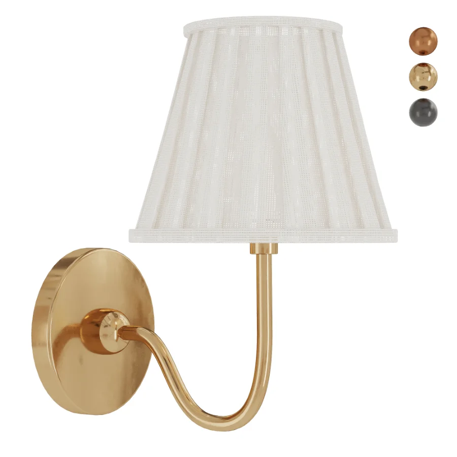 Vintage Brass Burlap Wall Lamp - Image 1