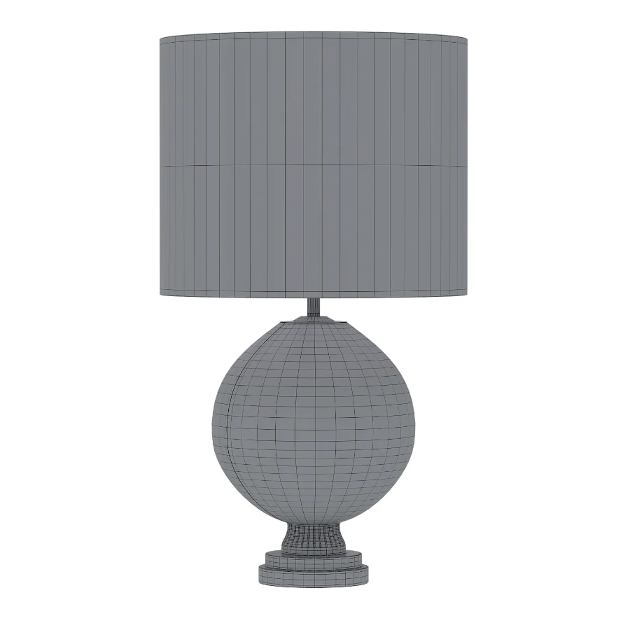 Mercurio Large Round Amber Gray Crystal Table Lamp - Image 1