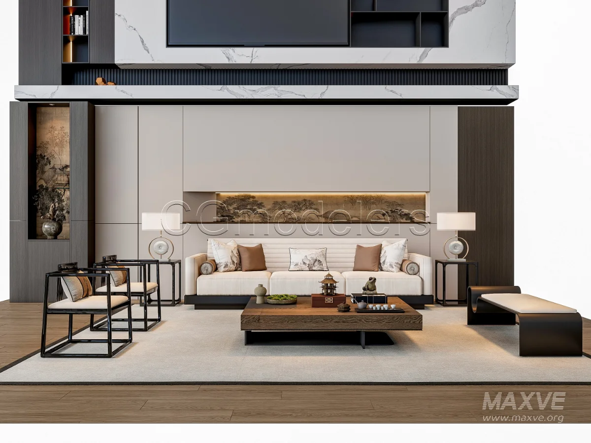 MODERN LUXURY LIVING ROOM SET 3 - Image 14