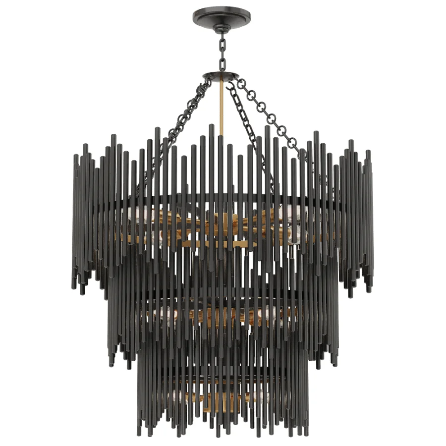 Atlas Black 3 Tier Chandelier - Image 1