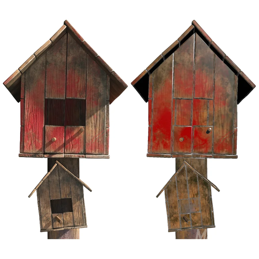 Wood Birdhouse Tree with Bench - Image 5