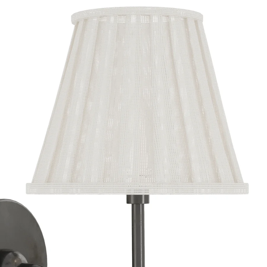 Vintage Brass Burlap Wall Lamp - Image 6