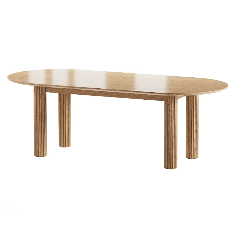 Oval Extendable Wooden Dining Table - Image 1