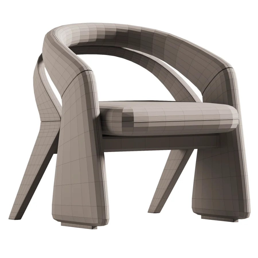 Dining Chair in Black Wood Finish and Gray Fabric - Image 2