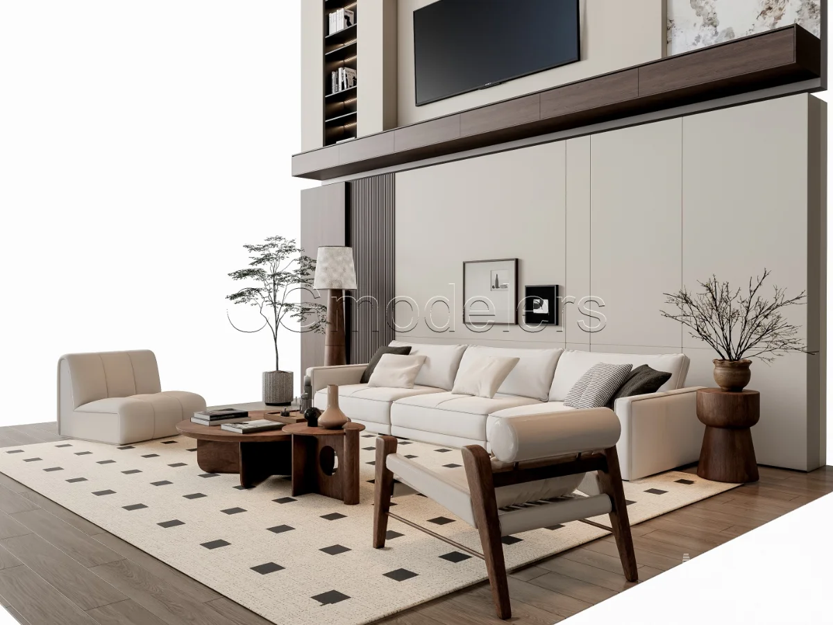 MODERN LUXURY LIVING ROOM SET 6 - Image 2