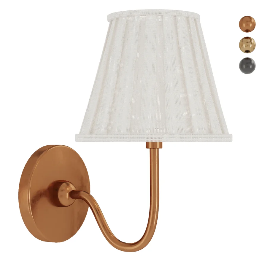 Vintage Brass Burlap Wall Lamp - Image 9