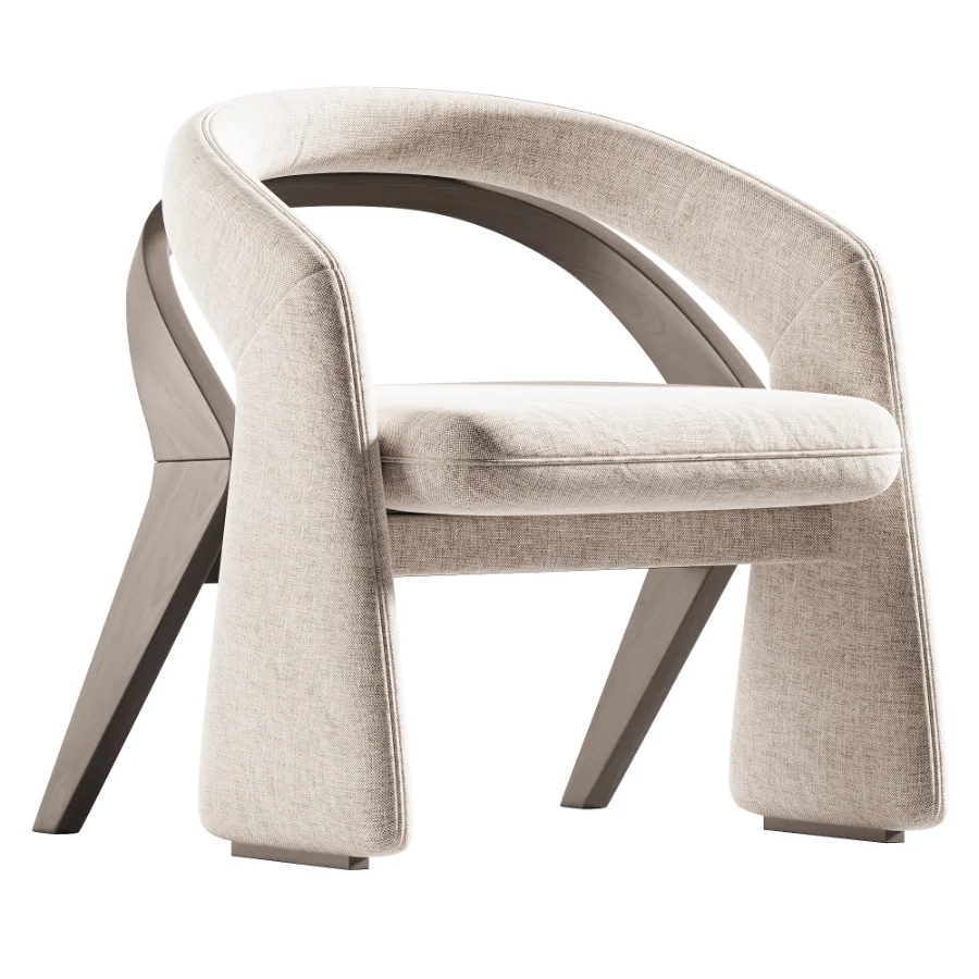 Dining Chair in Black Wood Finish and Gray Fabric - Image 1