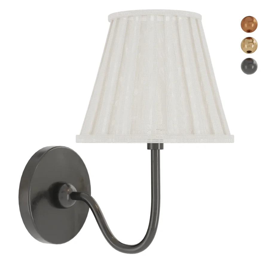 Vintage Brass Burlap Wall Lamp - Image 4