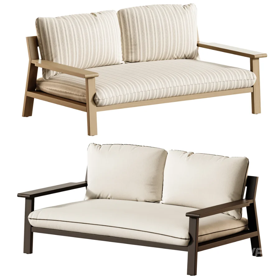 Amir 2-Seater Outdoor Day Bed in Acacia - Image 1