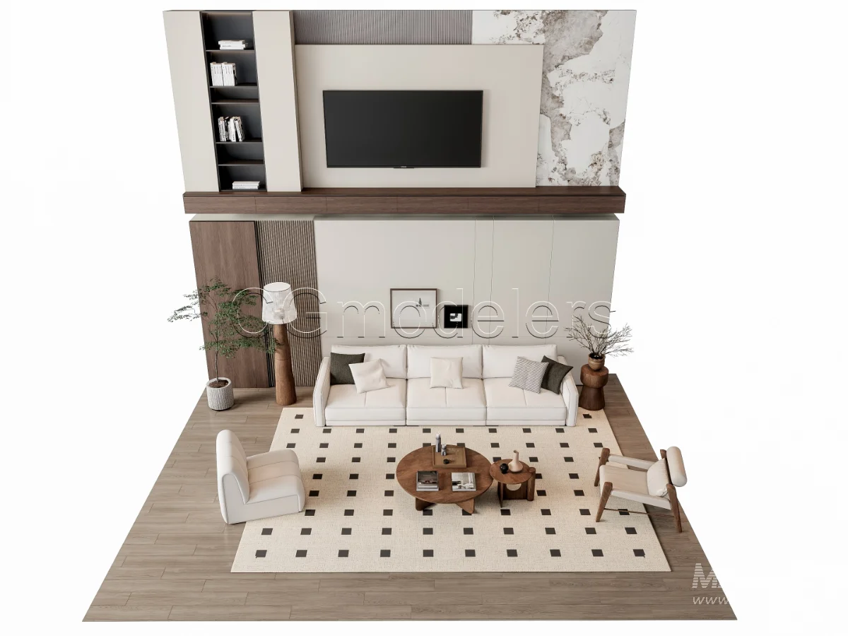 MODERN LUXURY LIVING ROOM SET 6 - Image 7