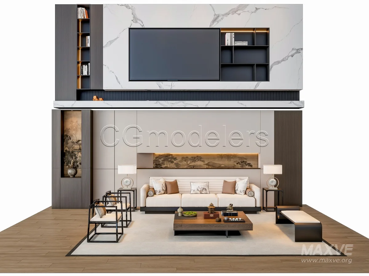 MODERN LUXURY LIVING ROOM SET 3 - Image 1