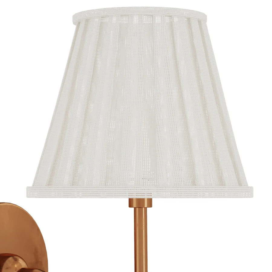 Vintage Brass Burlap Wall Lamp - Image 8