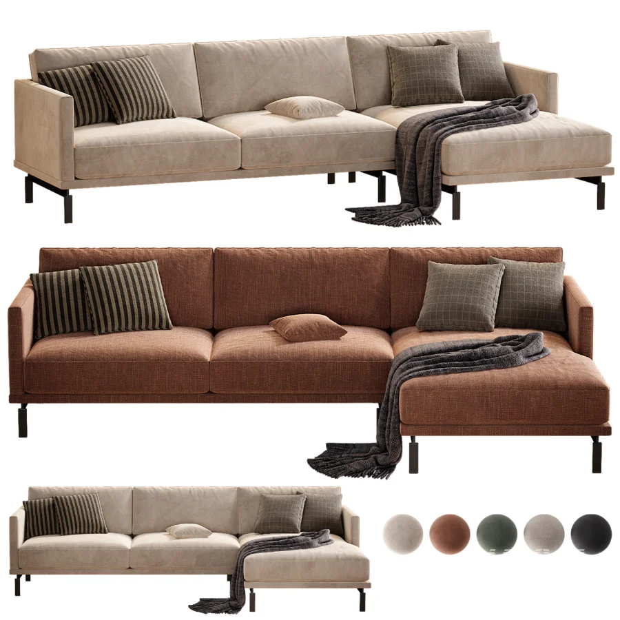 sofa galene 4 plazas con chaise lounge derecho beige - Image 4